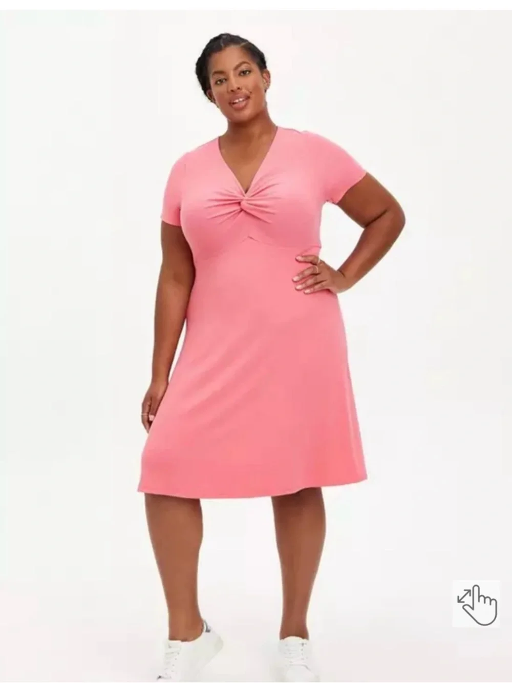 Torrid Size 1 Mini Rib Knit Twist Front Skater Dress